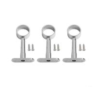 Round Chrome Centre Support Brackets for 25mm Wardrobe Rail Rods, Adjustable Zinc Alloy Socket 79-108mm, Single Piece(3PCS Type A)