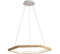 Round Circle Chandelier LED Integrated with Wood Dimmable 1 Ring Rustic Farmhouse Pendant Light Large Hanging Lamp for Kitchen Island Bedroom Dining Room Table Restaurant Living Room