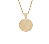 Round Circle Cluster Locket Iced Out Pendant Full Iced Out Cubic Jewelry