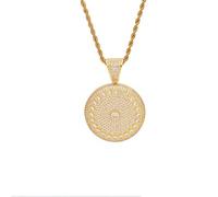 Round Circle Cluster Locket Iced Out Pendant Full Iced Out Cubic Zirconia Copper Jewelry
