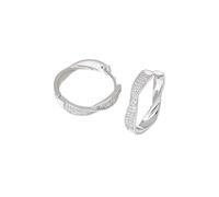 Round Circle Hoop Earrings Original Shine Zircon Classic U Shape Twist Earrings For Women Wedding Jewelry Gift