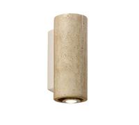 Round Circle Wall Sconce Creative E26 Base Outdoor Wall Lamp Yellow Travertine Outside Waterproof Exterior Wall Light Heat Resistant Outdoor Sconces for House Yard Indoor