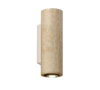 Round Circle Wall Sconce Creative E26 Base Outdoor Wall Lamp Yellow Travertine Outside Waterproof Exterior Wall Light Heat Resistant Outdoor Sconces for House Yard Indoor