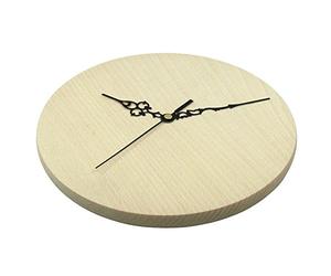 Round circular chunky solid 25cm plain wooden clock