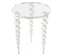 Round Clear Acrylic End Table - Simple and Easy to Move Coffee Table, Unique Bedside Table for Living Room, Bedroom, Space-saving Design