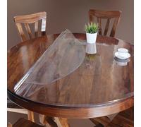 Round Clear Plastic Dining Table Protector Transparent Desk Pad,Tablecloth Protector for Dining Room Table & Office,Waterproof Table Cover (50cm)