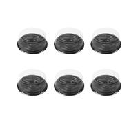 Round Clear Plastic Disposable Cake Takeaway Plastic Cake Holders With Black Base Carry Display Storage Box Set Of 10 Pcs