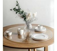 Round Clear PVC Table Protector, Heat Resistant & Waterproof, Clear (Round 90cm)