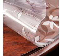 Round Clear Table Cloth Protector 2mm Thick Waterproof Wipe Clean Table Cover Pad Roll Foldable Transparent Vinyl Tablecloth Garden/Dining Room Desk Mat - Cosmos Flower (Size : Diameter 90cm)