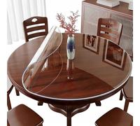 Round Clear Table Protector - Anti-Scratch Waterproof Tablecloth Transparent Film for Dining Tables Parties & School Projects - 90cm Diameter