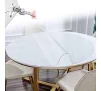 Round Clear Table Protector Pad - 1.5MM PVC Dining Table Cover Transparent Desktop Mat Office Chair Floor Protector 37-inch Diameter Frosted Finish& Stylish