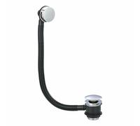 Round Click Clack Sprung Bath Waste with Overflow Nes Home Black One Size
