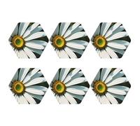 Round Coasters for Drinks Set of 6, PU Leather Coaster for Hot or Cold Drinks, 4" Drink Coasters for Coffee Table, Daisy Cup Mat for Tabletop Protection Drinking Cup Pad