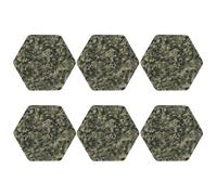 Round Coasters for Drinks Set of 6, PU Leather Coaster for Hot or Cold Drinks, 4" Drink Coasters for Coffee Table, Military Woods Camouflage Cup Mat for Tabletop Protection Drinking Cup Pad