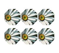 Round Coasters for Drinks Set of 6, PU Leather Coaster for Hot or Cold Drinks, 4" Drink Coasters for Coffee Table, Daisy Cup Mat for Tabletop Protection Drinking Cup Pad