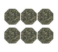 Round Coasters for Drinks Set of 6, PU Leather Coaster for Hot or Cold Drinks, 4" Drink Coasters for Coffee Table, Military Woods Camouflage Cup Mat for Tabletop Protection Drinking Cup Pad