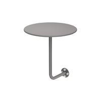Round Cocktail Bar Table, L-Shaped Wall Center Table for Pub, Café, Dessert Shop, Tea Room, Space-Saving Side Table (40cm, Gray) - Modern Design, Versatile Use