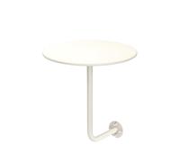 Round Cocktail Bar Table, L-Shaped Wall Center Table for Pub, Café, Dessert Shop, Tea Store, 40cm White Wall-Mounted Accent Table, Space-Saving Design