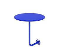 Round Cocktail Bar Table, L-Shaped Wall-Mounted Center Table for Pub, Café, Dessert Shop, Tea Store, 40cm Blue Accent Table, Space-Saving Design