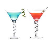 Round Cocktail Glass, Fancy Cocktail Glass, Double Design with Base, Suitable for Home and Bar Use.-S