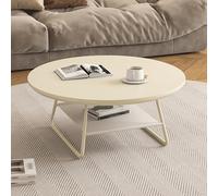 Round Coffee Table, 2-Tier Minimalist Design for Living Room, Perfect as Side End Table for Small Spaces and Home Office