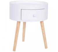 HOMCOM Coffee Table Funitue Bedoom Round Cone Dawe Stoage Unit White Office