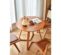 Round Coffee Table, Minimalist Solid Wood Cocktail Table with Spacious Top, Mid-century Modern Design, Easy Assembly, Perfect for Living Room