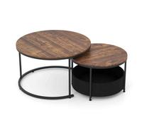 Round Coffee Table Set 2 80/60Cm