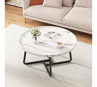Round Coffee Table Set - Vintage Scandinavian Design, Modern Living Room Furniture, Easy Assembly, 2 Pieces, Stylish Centerpiece for Décor