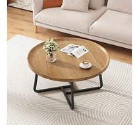 Round Coffee Table Set - Vintage Scandinavian Living Room Table, Modern Coffee Tables, Easy Assembly, 2-Piece Set for Stylish Decor