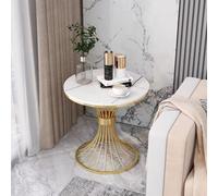 Round Coffee Table,Sintered Stone Top and Iron Frame Modern Centre Table,Luxury Side Table for Living Room Sofa Bedroom,Small Circular Accent Table with Curved Open Basket Base A
