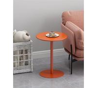 Round Coffee Table & Tea Table Small Wrought Iron Metal Side Table for Living Room & Café Simple Dessert & Negotiation Table with Chair Combo 48x62cm/18.9x24.4in