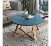 Round Coffee Tables for Living Room Bedroom - Modern Scandinavian Nesting Tables & Easy Assembly Set of 1/2 (Color: Blue Size: 50x50x40cm)