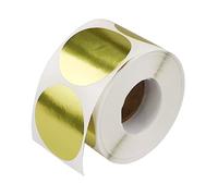 Round Color Coding Dot Stickers - 1.5 Inch Metallic Gold Foil Circle Labels for Envelopes, Box and Package - 500 Per Roll