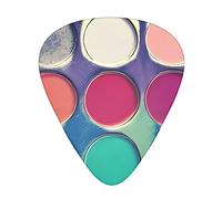 Round Color Palette Guitar Plectrums Classical Triangle Bass Acoustic And Electric Guitar Plectrums For Guitarists 12 Pieces