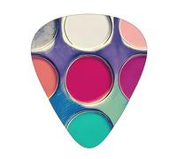 Round Color Palette Multi-Thickness Guitar Pick Set 12 Pieces Clear Tone Comfortable Feel Strong Wear Resistance And Toughness Comes With Transparent Box