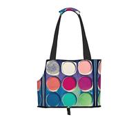 Round color palette Pattern pet going out bag - lightweight travel cat bag, breathable shoulder bag for small dogs