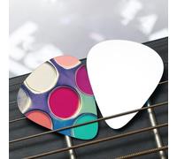 Round color palette Patterned guitar pick set - (thin/medium/thick), widely compatible with all kinds of stringed instruments,