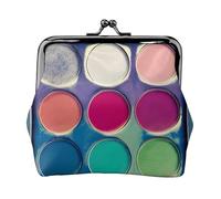 Round Color Palette Womenâ€™s Small Coin Purse,Rectangle Kiss Lock Coin Pouch, Pocket-Sized, Mini Coin Purse for Women