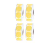 Round Colored Stickers,WINCUR High Visibility Removable Sticky Dots Color Coding Labels,Effortless to Write On Colored Dot Stickers,for Classroom,Yard Sale-1000PCS/Roll,4 Volume Package(Yellow 0.51")