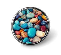 Round Colored Stones Lapel Pin Metal Custom Pins Personalized Decoration Lapel Badge Small Brooch Hat Shirt Tie Sweater Clothes Accessories Decoration for Men Women