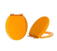 Round Colored Toilet Seat, 41 x 36 cm, Soft Close, Safe PP Material, Easy Clean, Adjustable Hinge, Top Fixing, Green (ge)