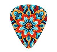 Round Colorful PetalsGuitar Picks, 12-Piece Pattern Set, Three Different Thicknesses for Acoustic Electric Guitar and Other Instruments