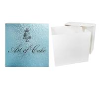 Round Coloured Drum Cake Board and White Transporting Box (12 Inch, Light Blue)