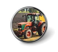 Round Company Farm Tractors Brooch Classic Mini Pin 1 Inch Aluminum Alloy Lapel Pin Personalized Button Badge for Backpack Hat Suit Jacket Clothing Decoration
