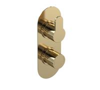 Pride Round Concealed Twin Thermostatic Shower Valve (1 Outlet), Brushed Brass - Balterley