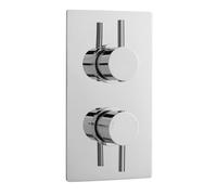 Round Concealed Twin Thermostatic Shower Valve (1 Outlet) - Chrome