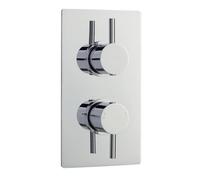 Round Concealed Twin Thermostatic Shower Valve With Diverter (2 Outlets) - Chrome - Balterley