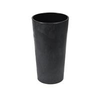 Round Concrete Effect Large Plant Pot - Indoor Outdoor Tall Planter for Garden (Concrete Black, 25cm x 46cm)
