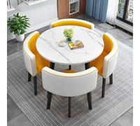Round Conference Table and Chair Set for Office & Dining Room Square/Round Negotiation Table with Stylish Chairs Ideal for Reception and Living Spaces (Color: Round-12)